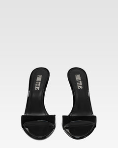 Mules de charol negro