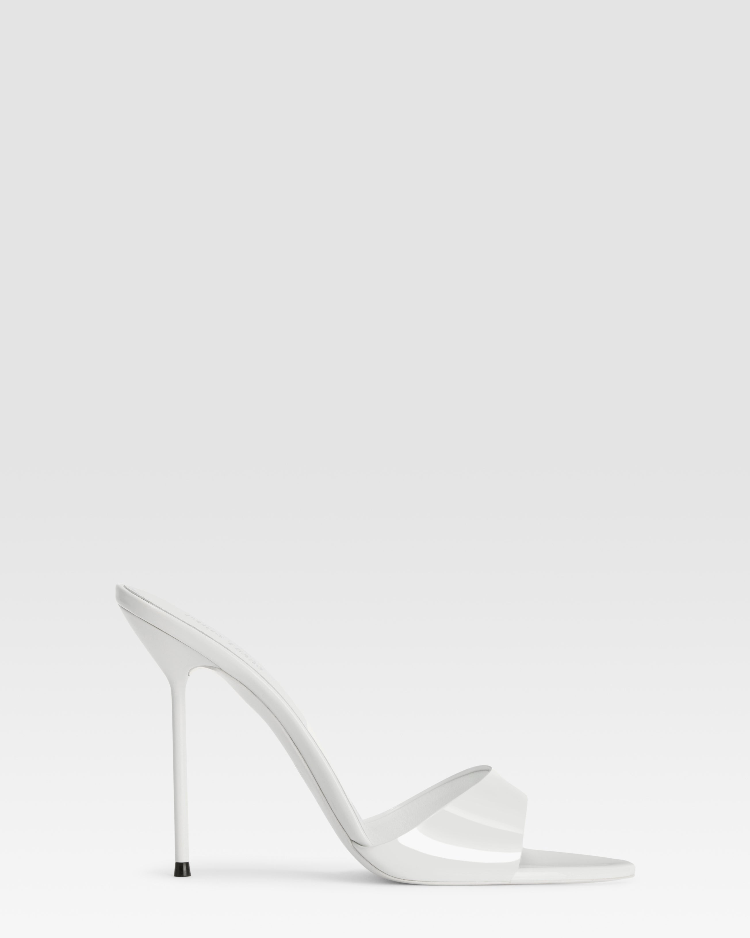 Mules de charol color blanco optico