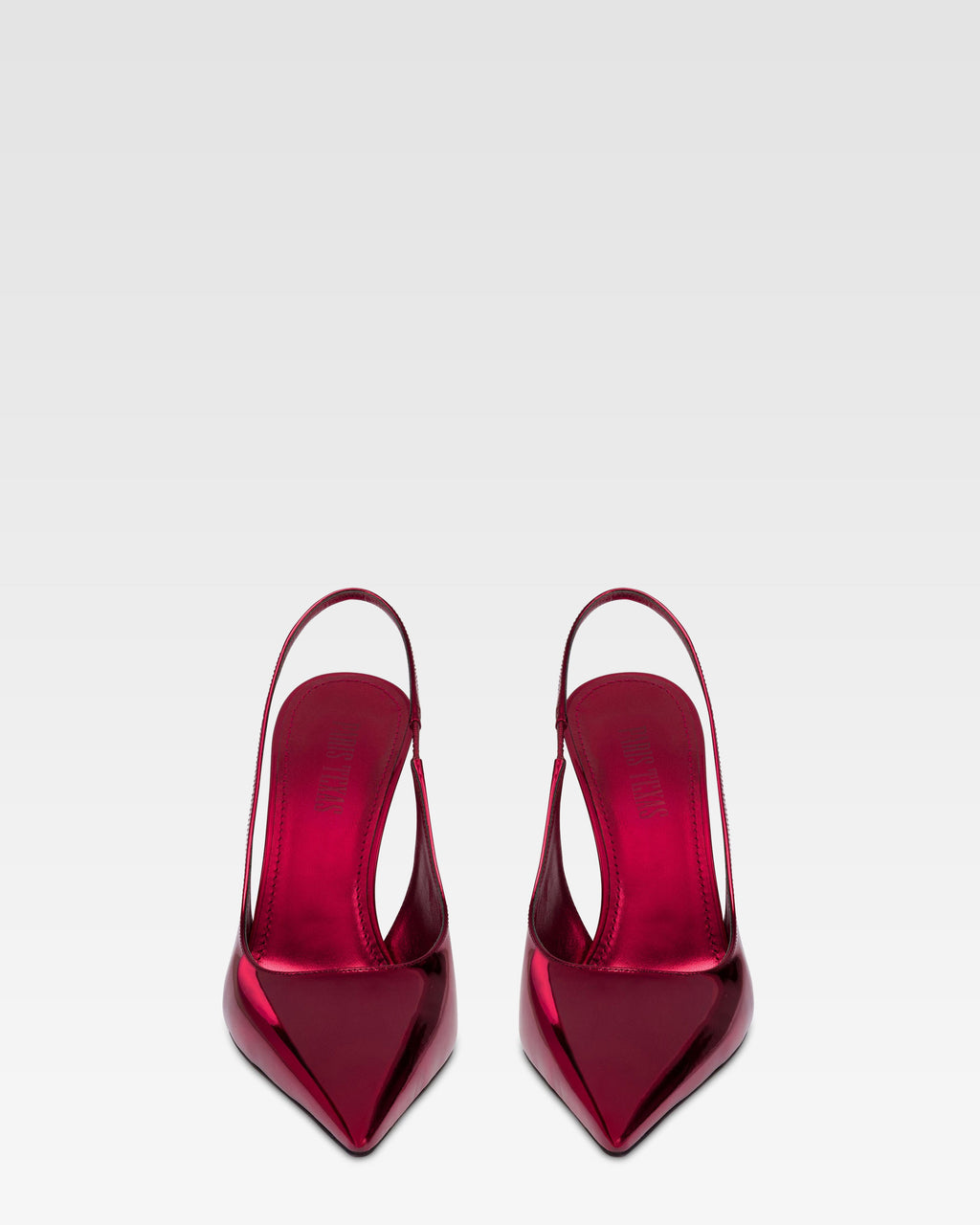 Slingback in pelle specchiata rossa
