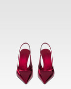 Slingback in pelle specchiata rossa