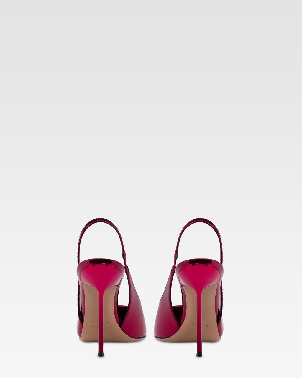Slingback in pelle specchiata rossa