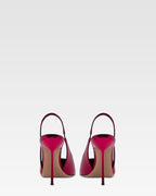 Slingback in pelle specchiata rossa