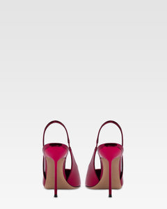 Slingback in pelle specchiata rossa