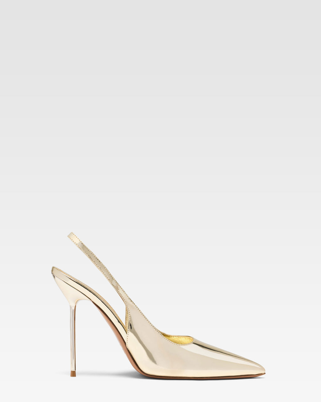 Slingback aus verspiegeltem Leder in Gold
