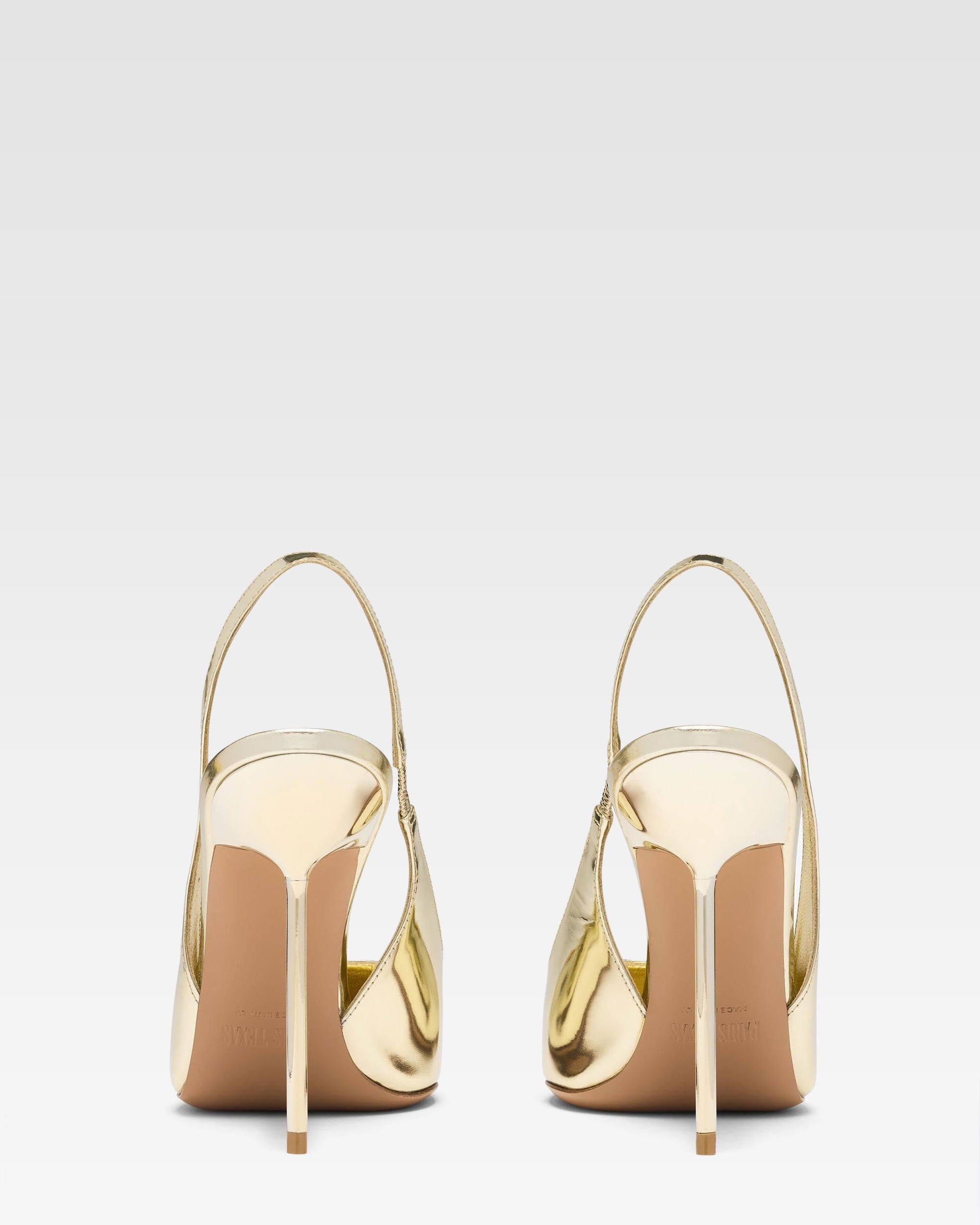 Slingback aus verspiegeltem Leder in Gold