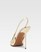 Slingback aus verspiegeltem Leder in Gold