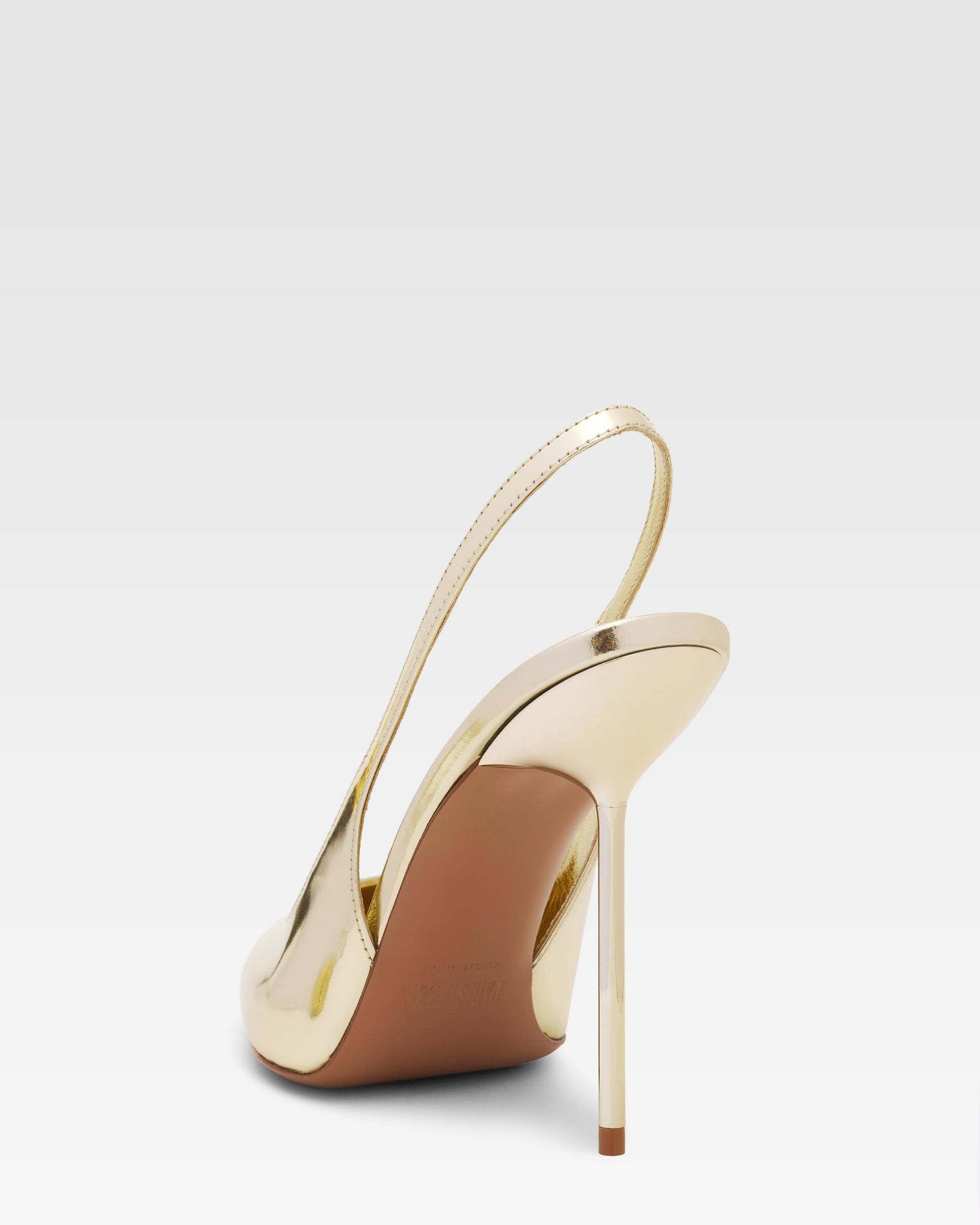 Slingback aus verspiegeltem Leder in Gold