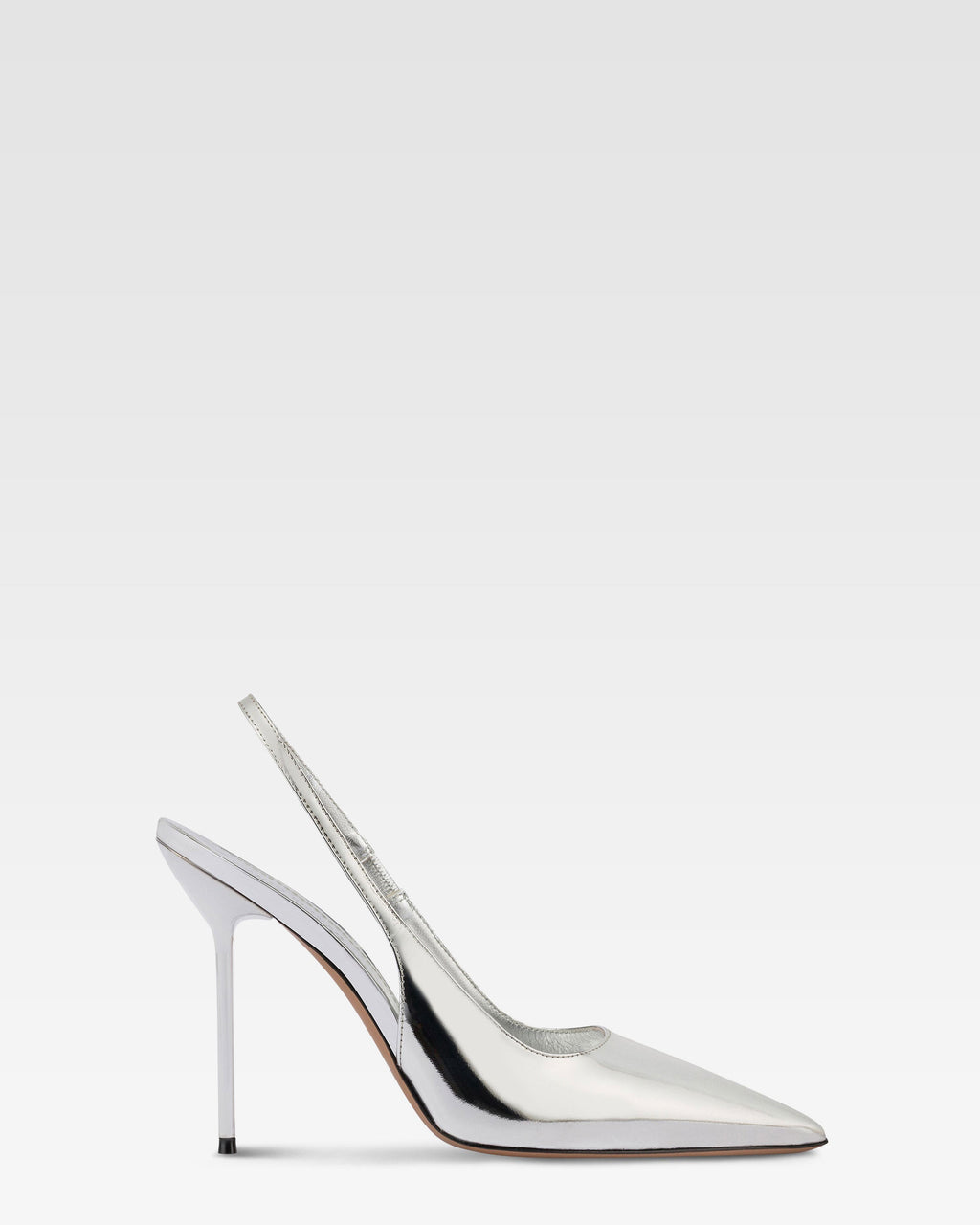 Slingback in pelle specchiata argento