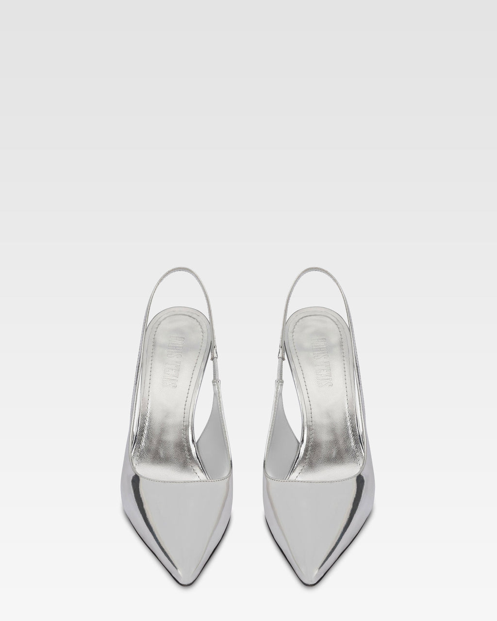 Slingback in pelle specchiata argento