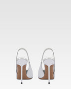 Slingback in pelle specchiata argento