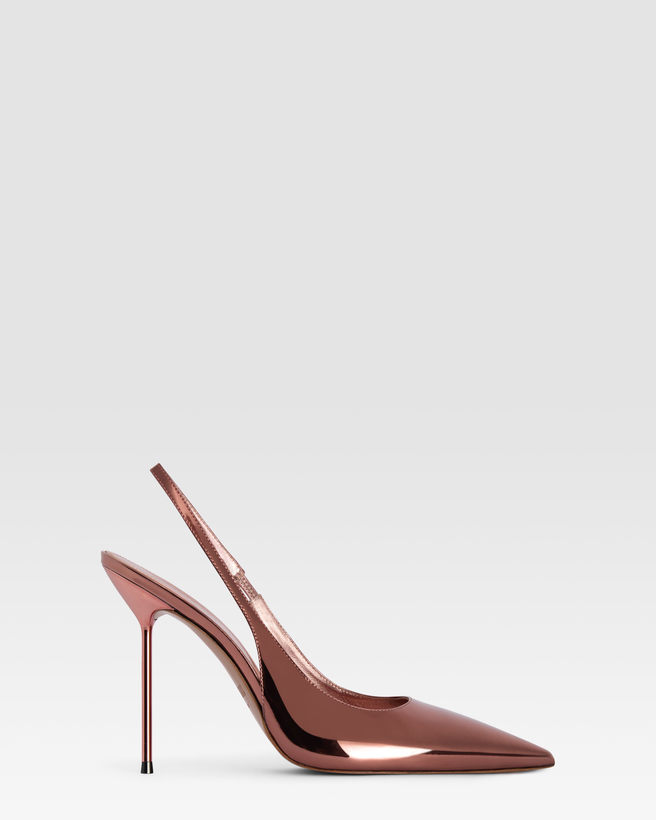 Slingbacks in pelle Texas rose effetto specchio