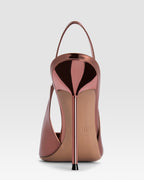 Slingbacks in pelle Texas rose effetto specchio