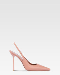 Slingbacks en piel blanca — Rosado