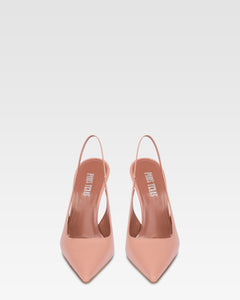Zapatos destalonados de punta fina en suave piel rosada