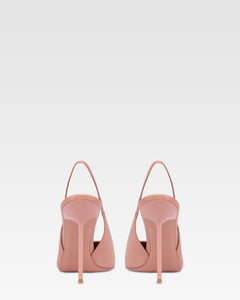 Zapatos destalonados de punta fina en suave piel rosada