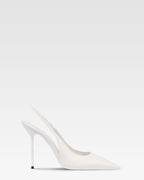 Slingbacks en piel blanca