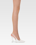 Slingbacks en piel blanca