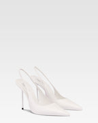 Slingbacks en piel blanca