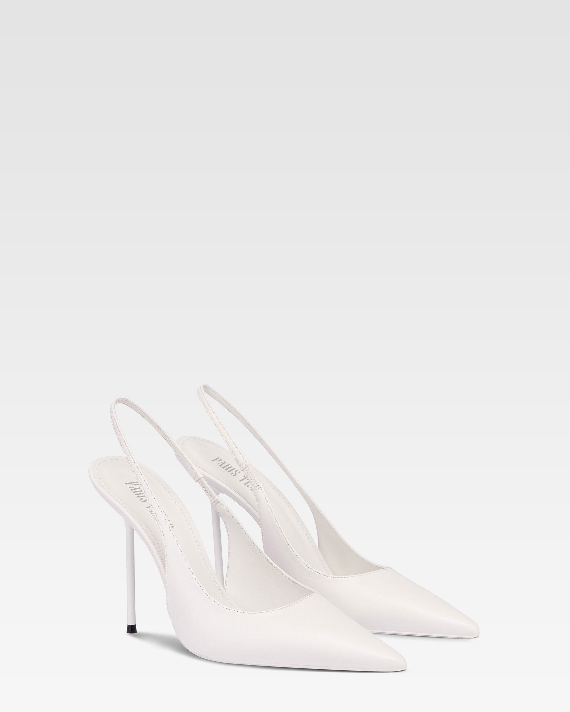 Slingbacks en piel blanca
