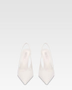 Slingbacks en piel blanca