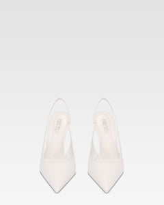 Slingbacks en piel blanca