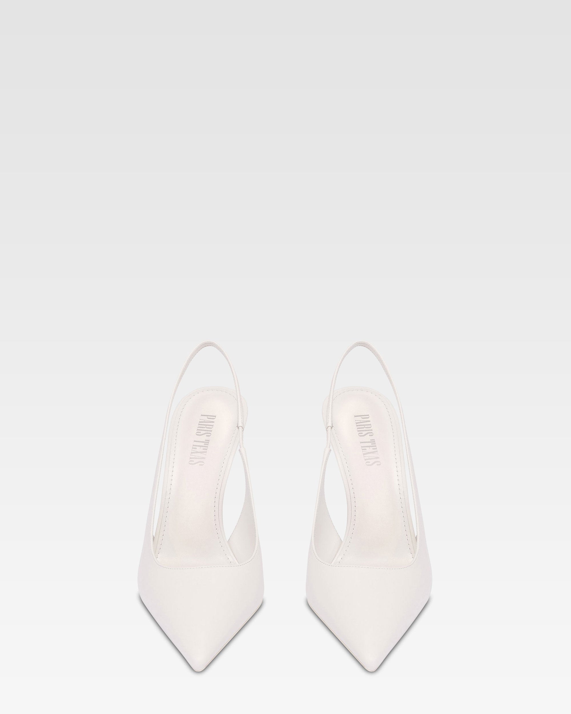 Slingbacks en piel blanca
