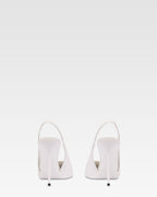 Slingbacks en piel blanca