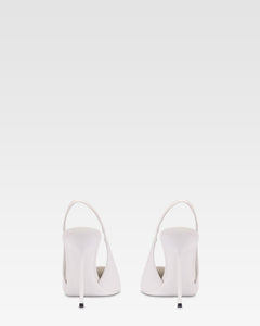 Slingbacks en piel blanca
