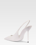Slingbacks en piel blanca