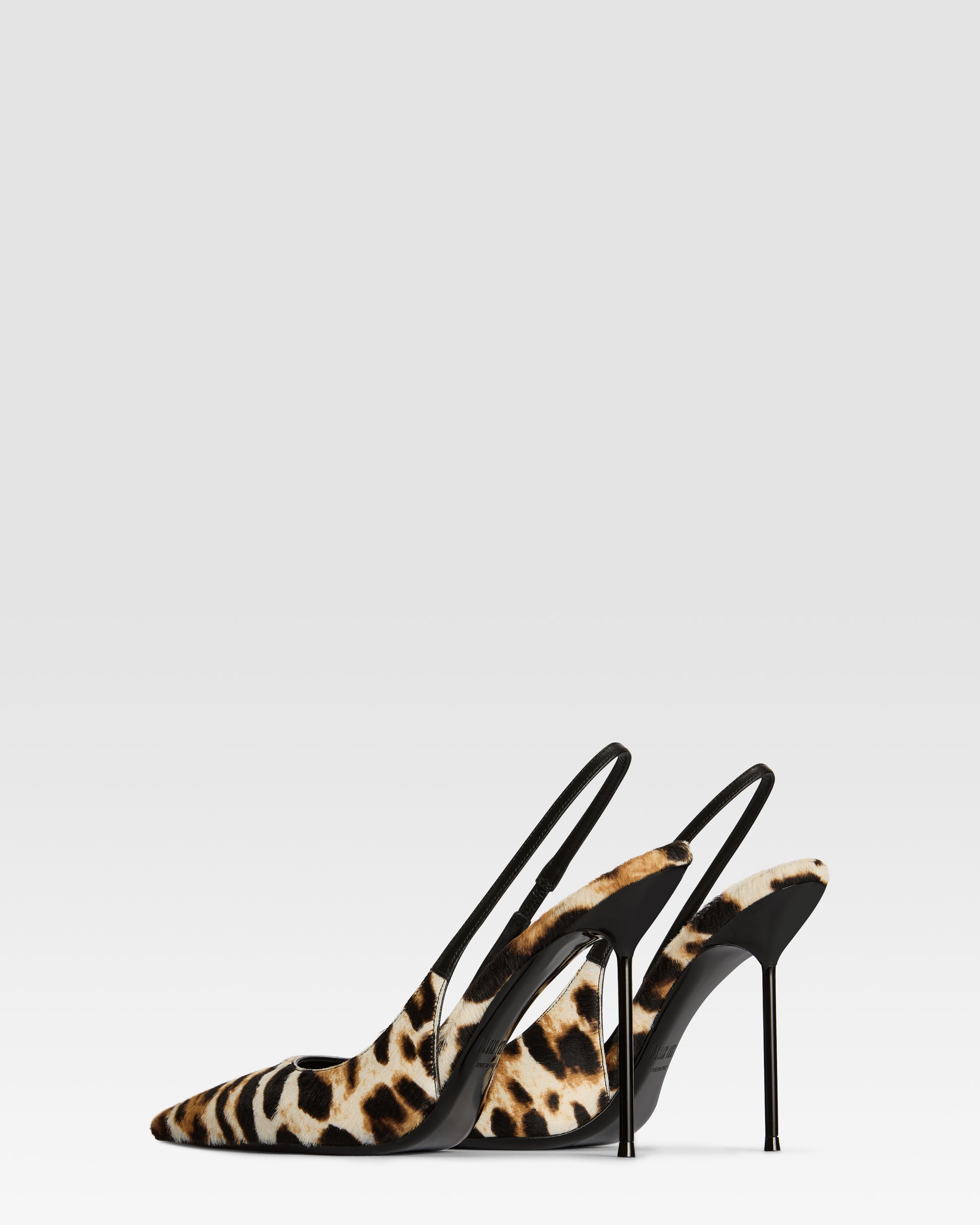 Escarpins a bride arriere en cuir de vachette a imprime leopard blanc