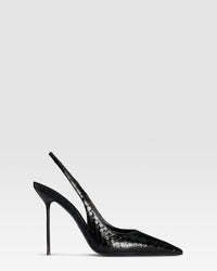 PYTHON-PRINT LEDER SLINGBACK — BLACK