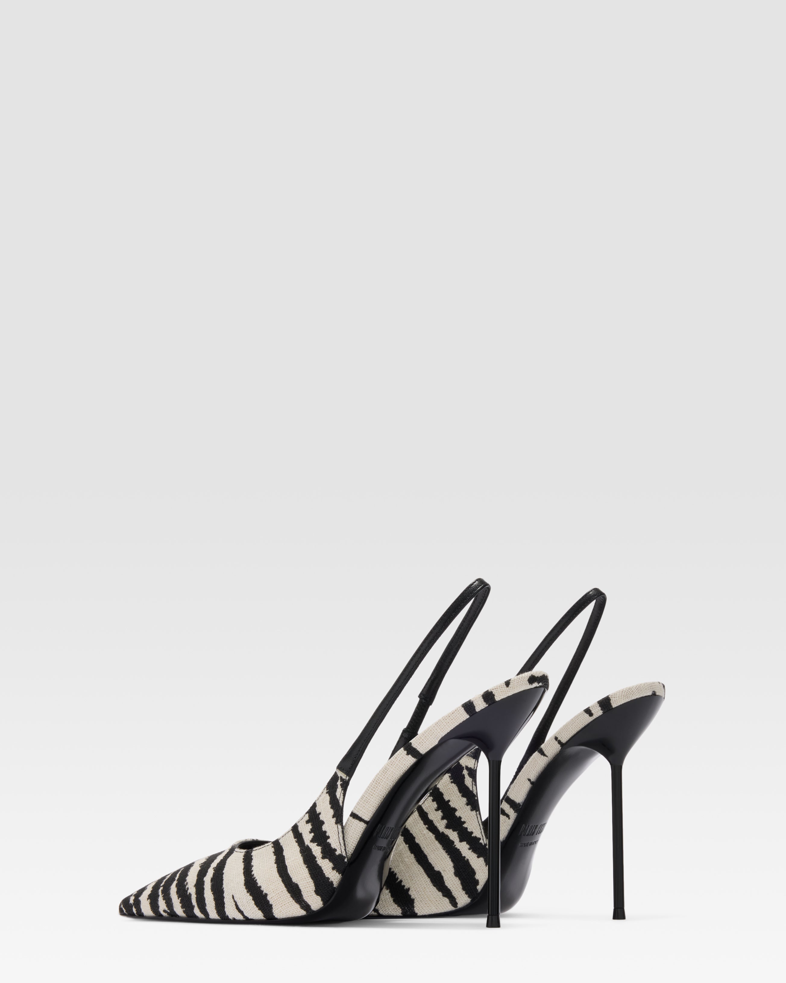 ZAPATO SLINGBACK DE LINO CON ESTAMPADO DE CEBRA