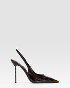 LACKLEDER SLINGBACK IN SCHILDPATT-OPTIK