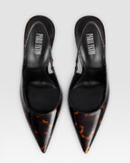 LACKLEDER SLINGBACK IN SCHILDPATT-OPTIK