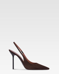 Slingbacks de ante color ebano — Ebano