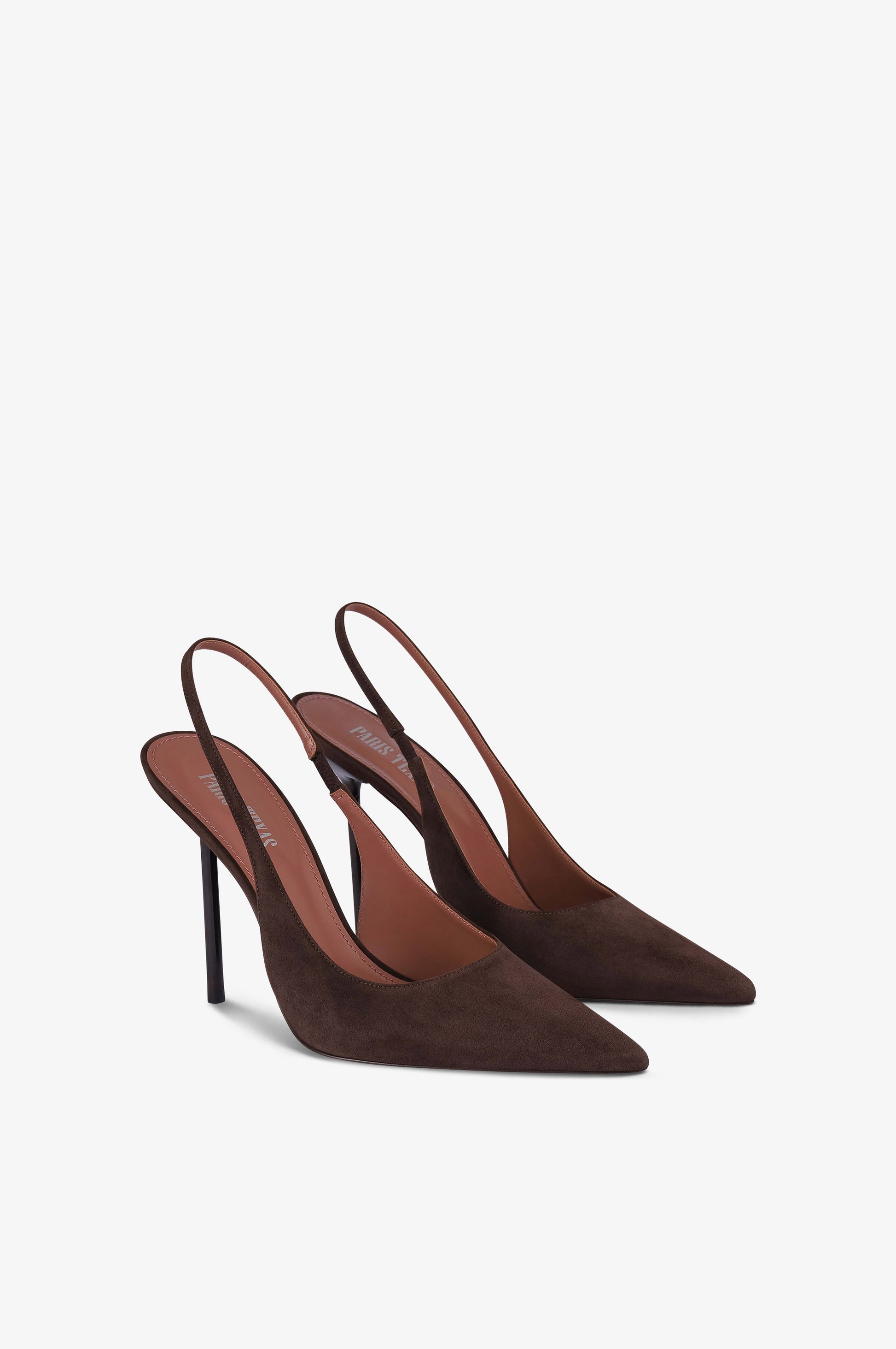 Slingbacks in pelle scamosciata ebano