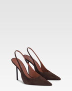 Slingbacks de ante color ebano