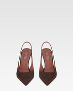 Slingbacks de ante color ebano