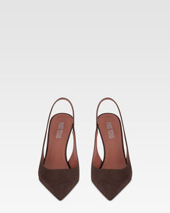 Slingbacks de ante color ebano