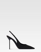 Slingbacks in raso nero
