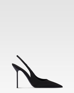 Slingbacks in raso nero