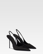 Slingbacks in raso nero