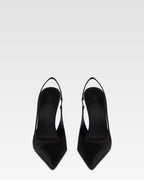 Slingbacks in raso nero