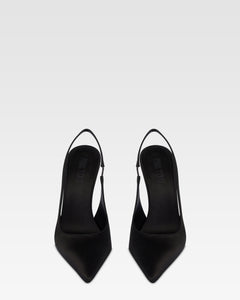 Slingbacks in raso nero