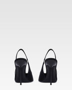 Slingbacks in raso nero
