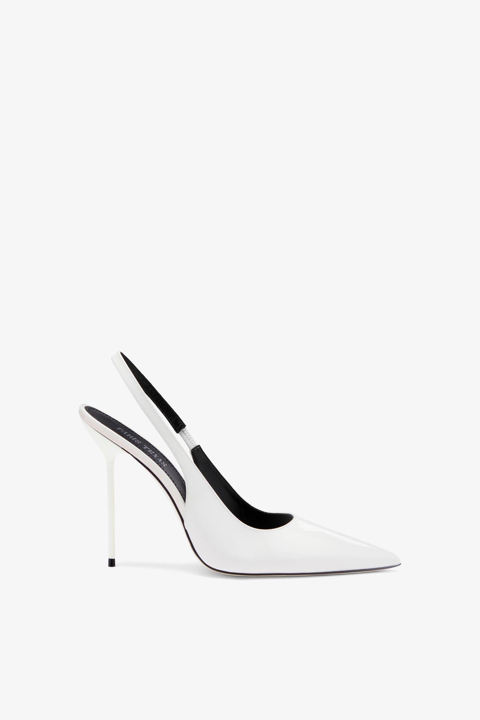 White patent leather slingbacks - Paris Texas