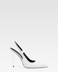 Slingback-Pumps aus weissem Lackleder — Weiss