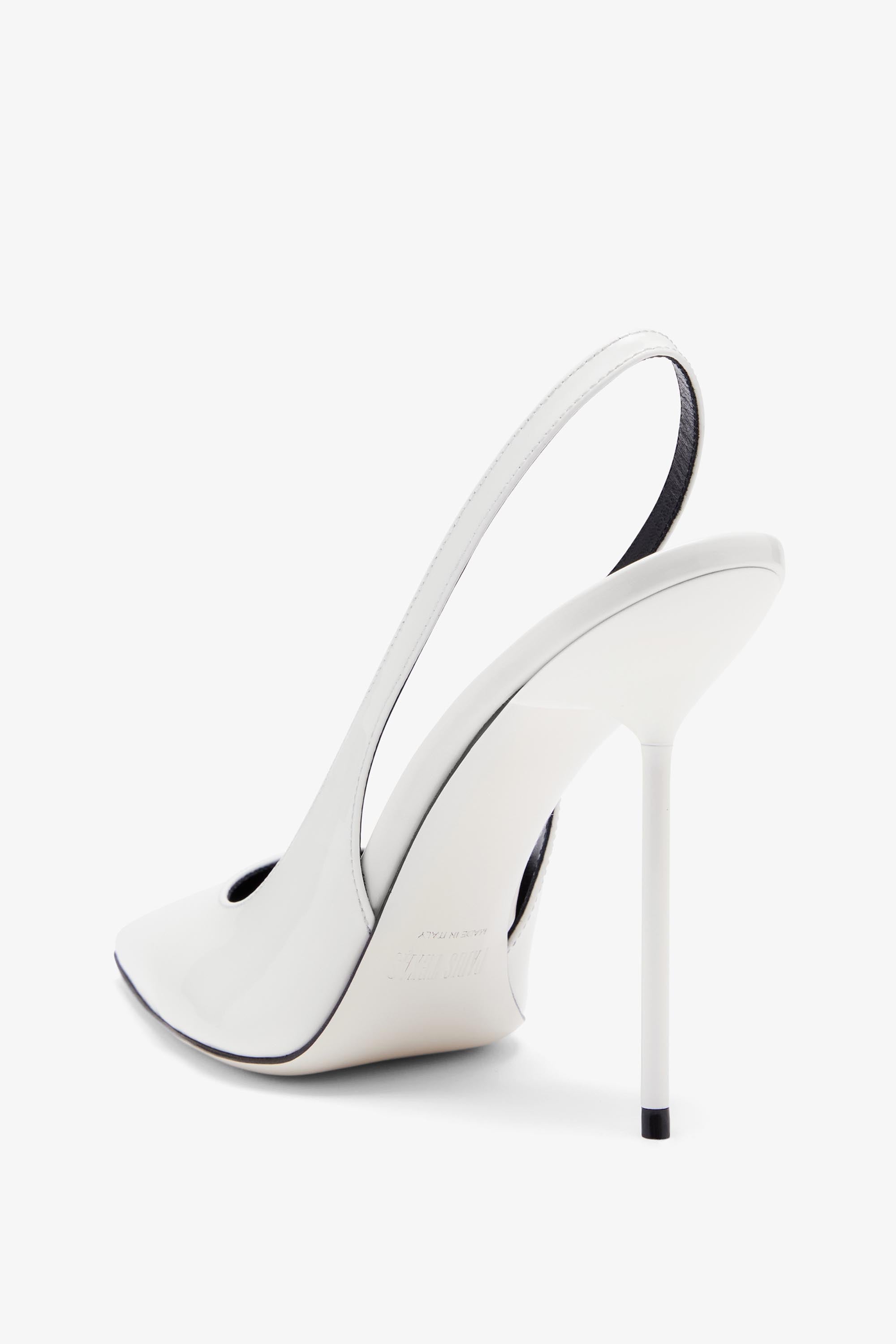 White leather 2025 slingback heels