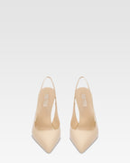 Slingbacks de charol color almendra