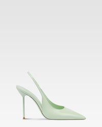 Slingback-Pumps aus weissem Lackleder — Mint